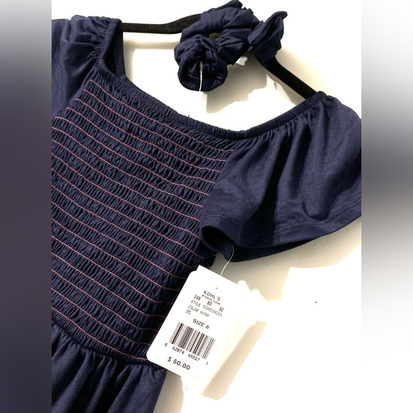 Speechless Smocked Bodice Dress with Hair Tie NWT Girls Size 8 - Picture 3 of 6